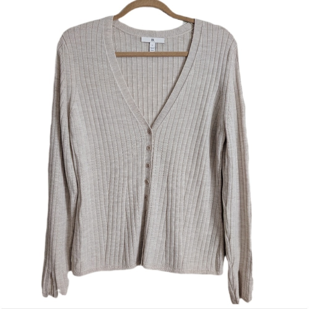 Banana Republic 90s Minimalist Merino Wool Button Up Light Weight Cardigan